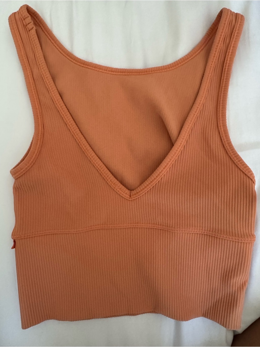 lululemon athletica Ribbed V-Neck Cropped Tank - Orange